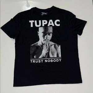 2Pac Black Graphic Tee for Men